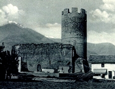 Vue de la tour de Baramafam, à Aoste.